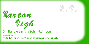 marton vigh business card